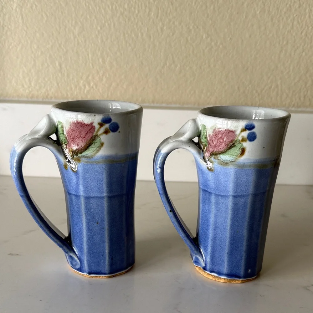 Vintage Chappelle Pottery Mugs Set of 2 Signed - Picture 3 of 13
